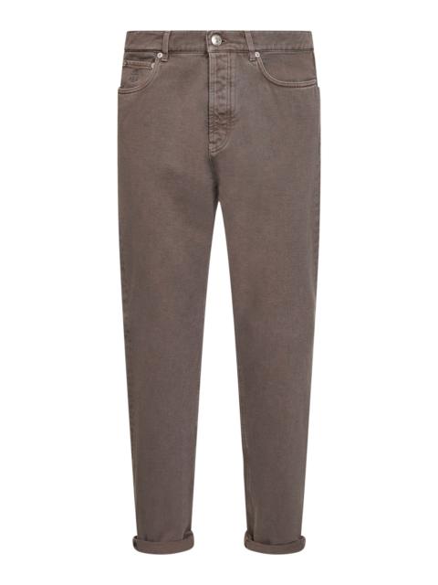 Brunello Cucinelli Hazelnut garment-dyed denim iconic fit jeans
