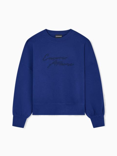 EMPORIO ARMANI ASV DOUBLE-JERSEY CREW-NECK SWEATSHIRT WITH LOGO EMBROIDERY