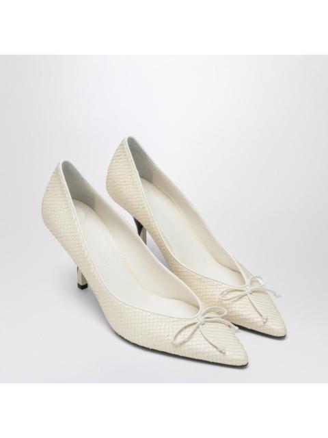 JACQUEMUS Jacquemus Ivory Python-Effect Embossed Leather Tourni Décolleté Women