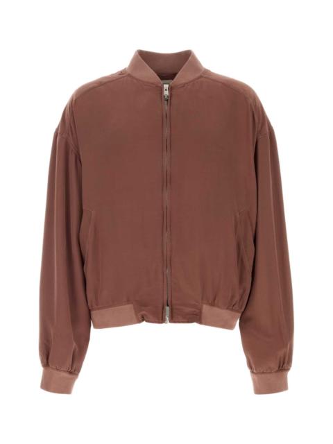 VERSACE Versace Men Antiqued Pink Silk Bomber Jacket