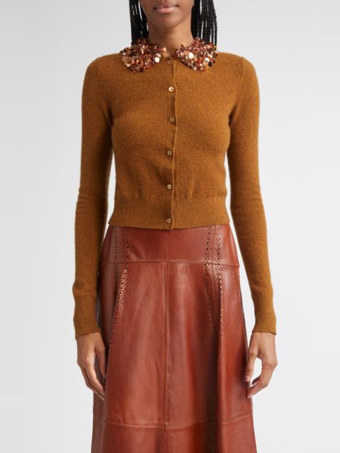 ULLA JOHNSON Ulla Johnson Embellished Cashmere Cardigan in Umber at Nordstrom