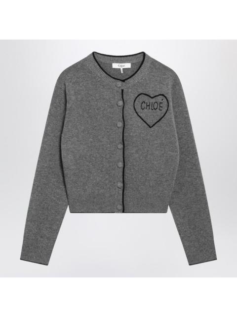 Chloé Chloé Grey Wool And Cashmere Cardigan Women