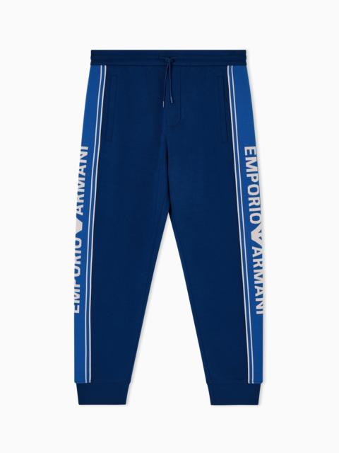 EMPORIO ARMANI ASV DOUBLE-JERSEY JOGGERS WITH LOGO STRIPES