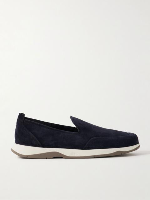 Berluti Echappe Suede Slip-On Sneakers Navy