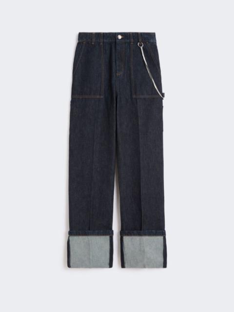 Sportmax Denim jeans with high turn-up - midnightblue