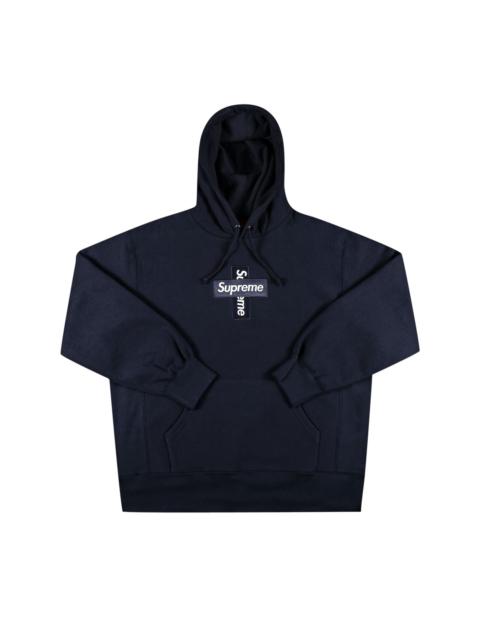 Supreme Supreme Cross Box Logo Hooded Sweatshirt 'Navy'