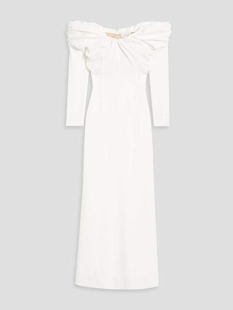 A.L.C. Off-the-shoulder pleated cady maxi dress