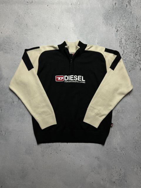 Diesel Vintage Distressed Knitwear Wool Half-Zip Sweater 90s