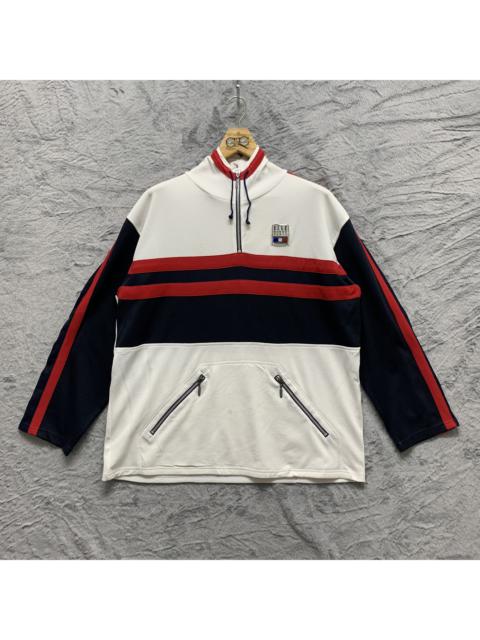 Other Designers Vintage - ELLE HOMME PARIS Colorblock Half Zip Pullover Hoodies #150