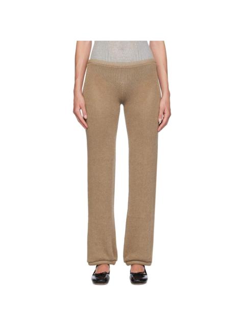 ISA BOULDER Beige Isabella Straight Lounge Pants