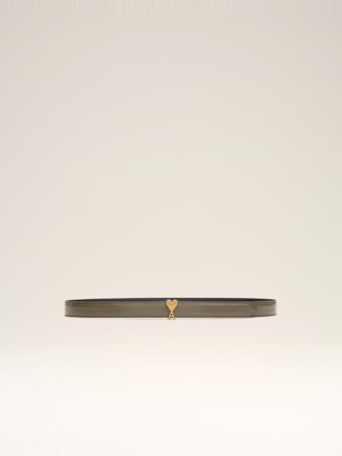 AMI Paris BROWN GLAZED LEATHER AMI DE COEUR BUCKLE 25 MM BELT