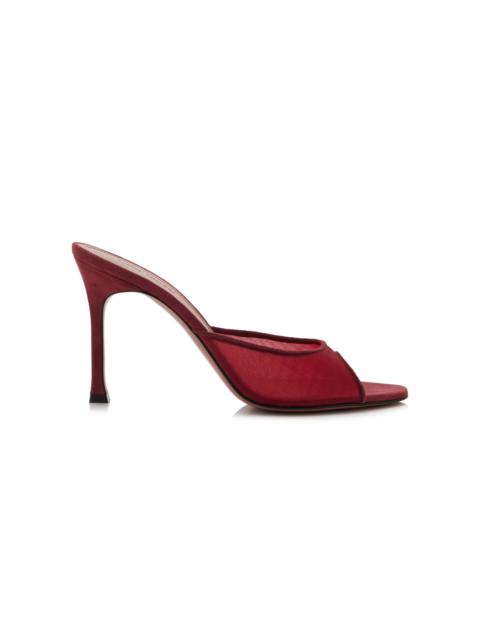 Amina Muaddi Alexa Mesh Mules red