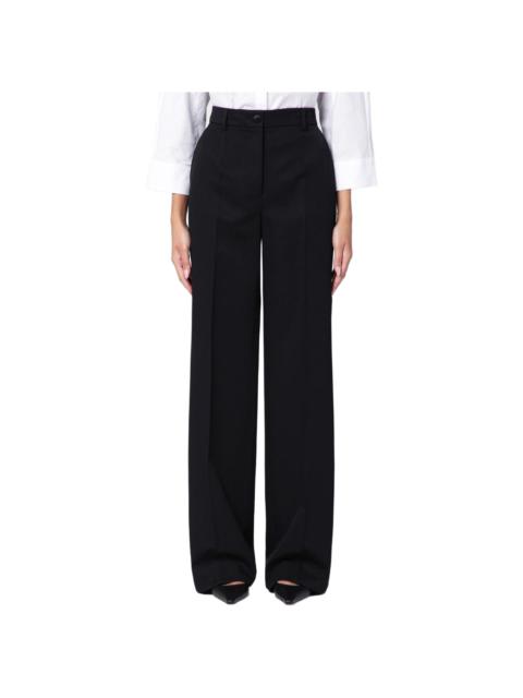 Dolce & Gabbana Black Wool Flared Trousers