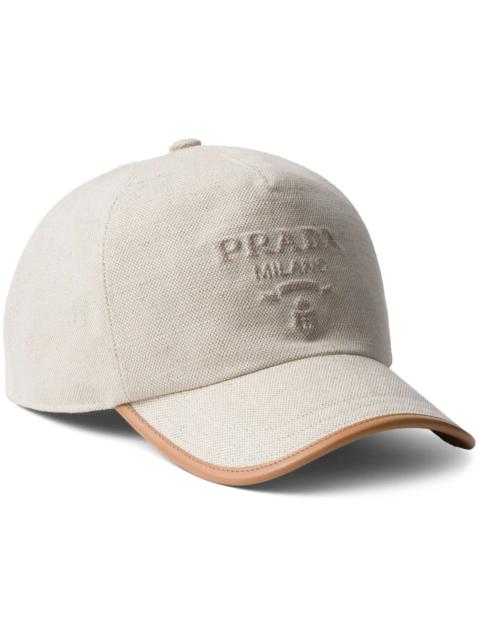 Prada Prada Logo-embossed Cotton Cap