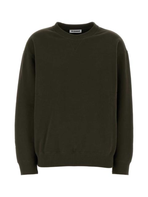 Jil Sander Jil Sander Women Olive Green Cotton Sweatshirt