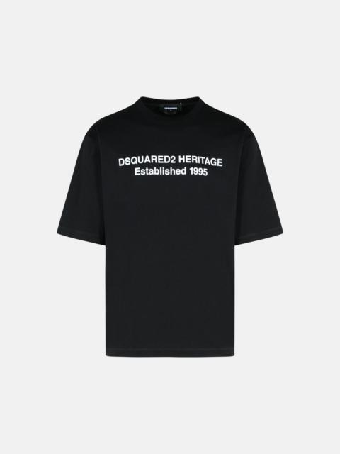 'HERITAGE' BLACK COTTON T-SHIRT
