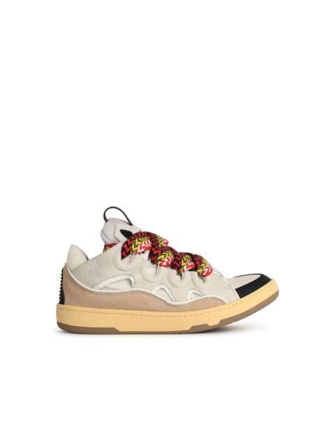 Lanvin Lanvin 'Curb' White Leather Blend Sneakers Men