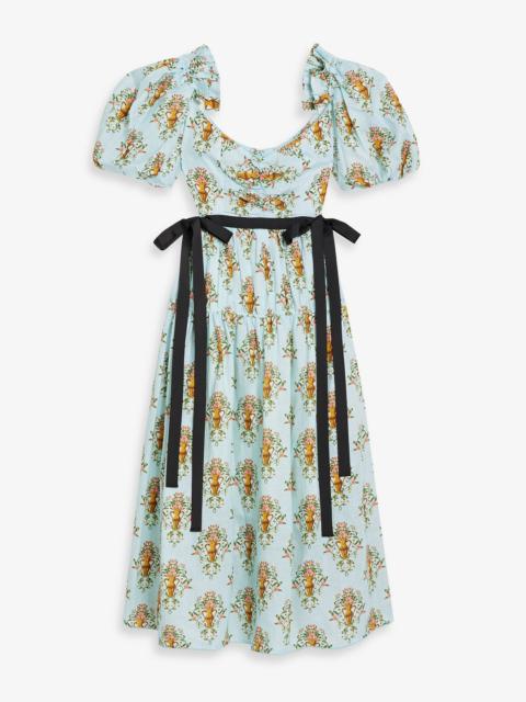 Agua by Agua Bendita Yerbamora Remedios bow-detailed printed linen midi dress