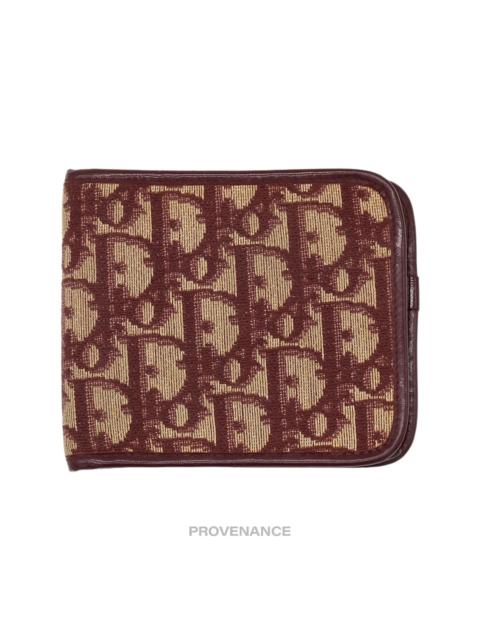 Dior Dior Oblique Trotter Bifold Wallet - Red Jacquard