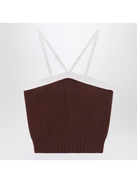 Prada Prada Top In Brown Wool And Cashmere Women