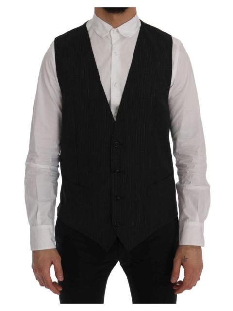 Dolce & Gabbana Gray Wool Stretch Vest