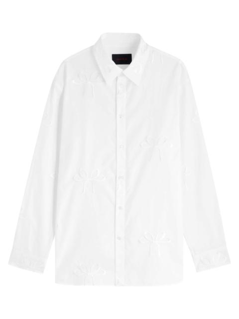 Simone Rocha Simone Rocha Carnation Bow-embroidered Cotton-poplin Shirt