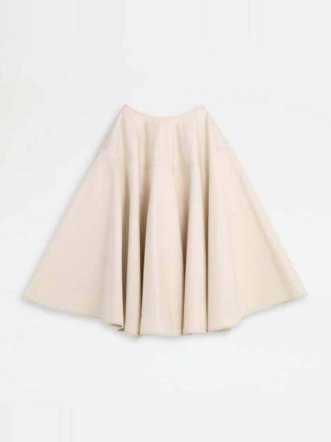 Tod's SKIRT IN COTTON AND SILK - WHITE