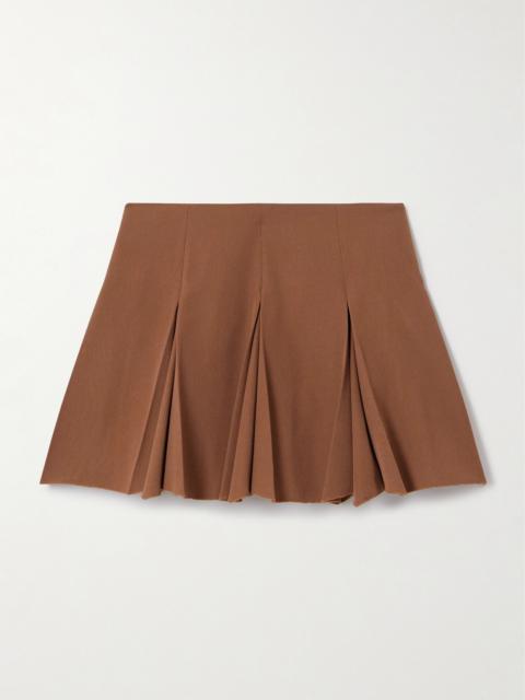 Marni Pleated Grain De Poudre Wool Mini Skirt