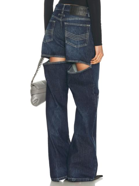 Jean Paul Gaultier Workwear Detail Back Cutout Denim Trouser