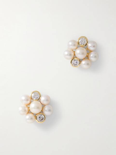 Completedworks Lightdrops Recycled Gold-vermeil, Pearl And Cubic Zirconia Earrings