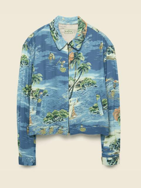 Other Designers KAPITAL KOUNTRY KAMEHAMEHA RAYON DRIZZLER JACKET - BLUE