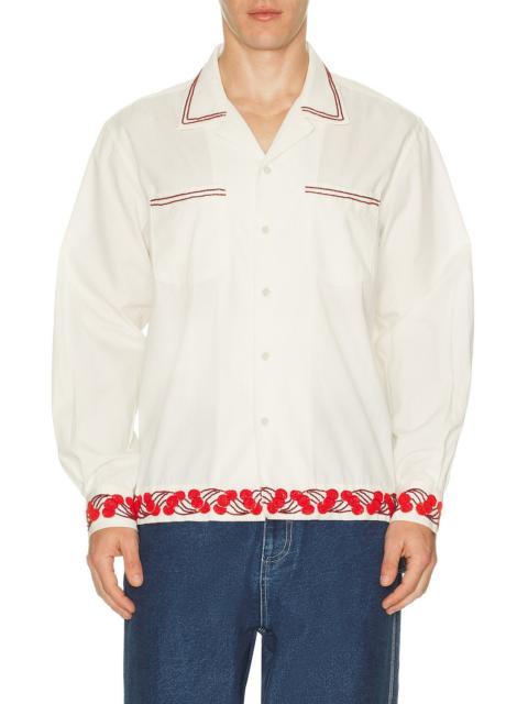 BODE Cherry Lane Beaded Shirt