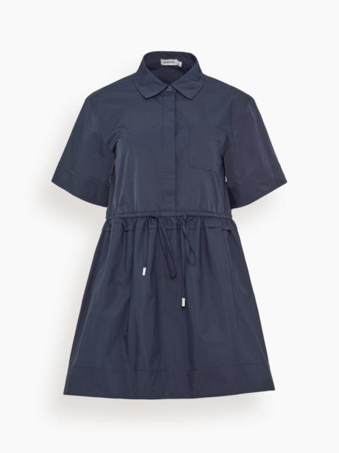 SIMKHAI Dawson Shirt Dress in Dark Midnight