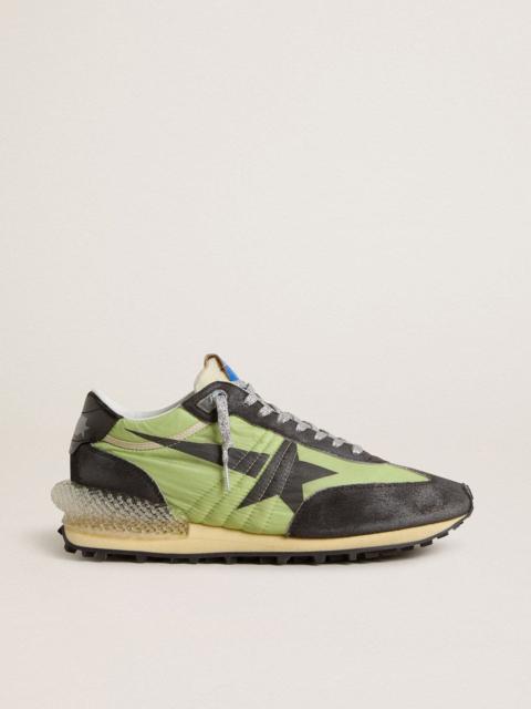 Golden Goose Men's Marathon with green nylon upper and black star