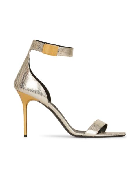 Balmain Reptile-effect Uma Sandals