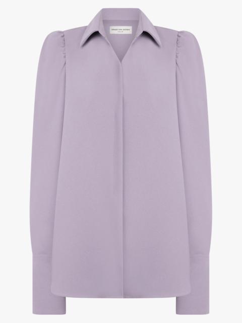 Dries Van Noten CELINDRA L/S SHOULDER DETAIL SHIRT | LILAC