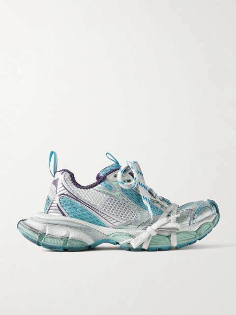 BALENCIAGA 3xl Leather-trimmed Mesh And Rubber Sneakers