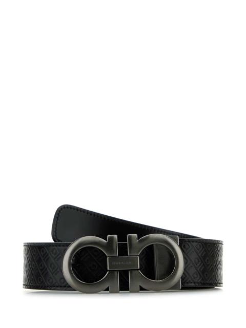 FERRAGAMO Salvatore Ferragamo Men Black Leather Reversible Belt