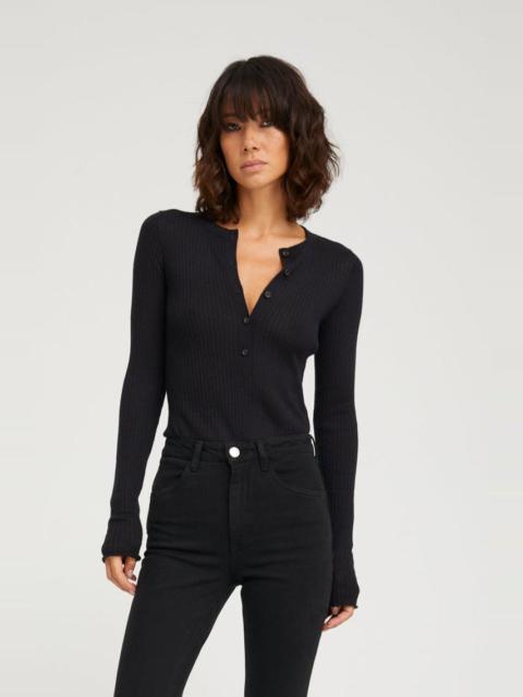 SPRWMN BLACK CASHMERE HENLEY