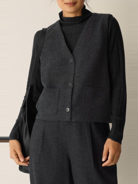 EILEEN FISHER Eileen Fisher Pocket Wool Felted Cardigan in Charcoal at Nordstrom