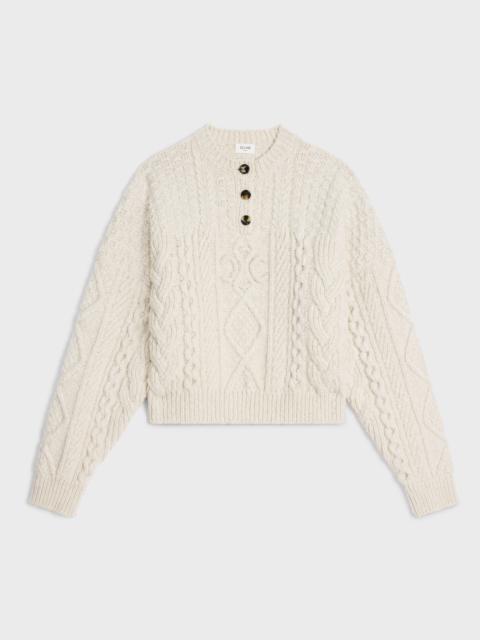 triomphe crew neck sweater in aran wool