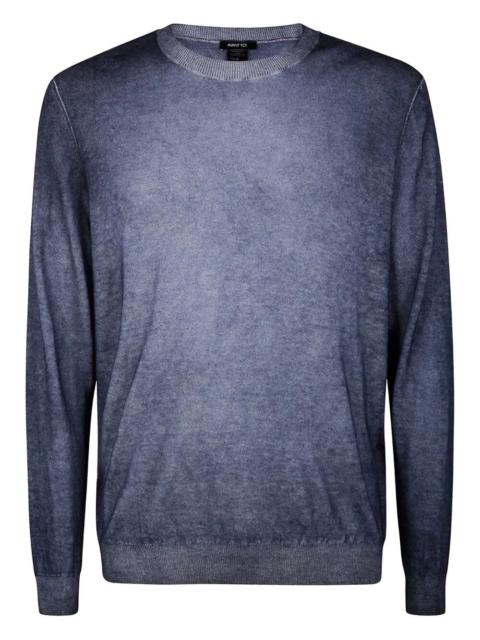 Avant Toi Two Colors Ultralight Cashmere And Wool Round Neck Pullover