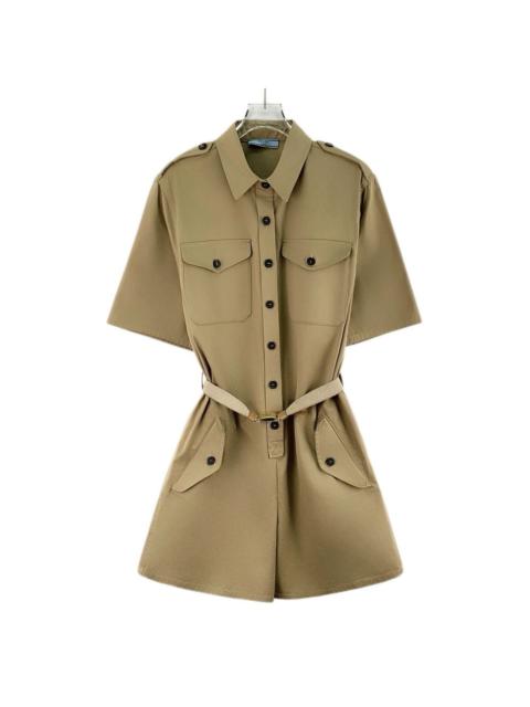 Prada Prada 2023 Belt Cotton Single-Breasted Short Sleeve Brown Coat