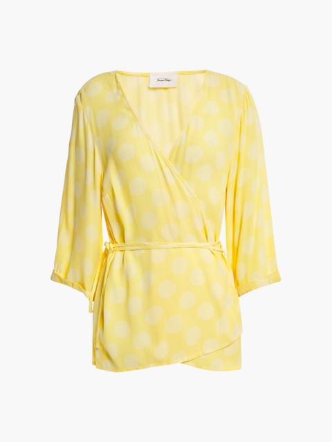 Other Designers Totitouk printed twill wrap top