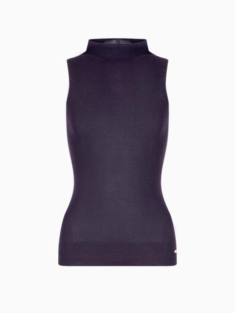 EMPORIO ARMANI DAWN TO DUSK RIB-KNIT TOP