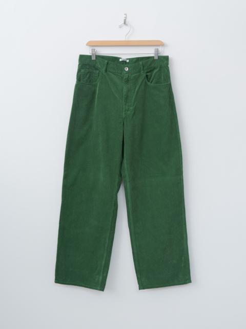 AURALEE Pigment Dyed Finx Corduroy Wide 5P Pants - Forest Green
