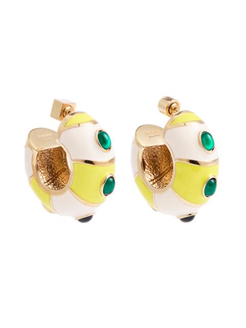 Jacquemus Les Boucles Rayures Enamelled Hoop Earrings