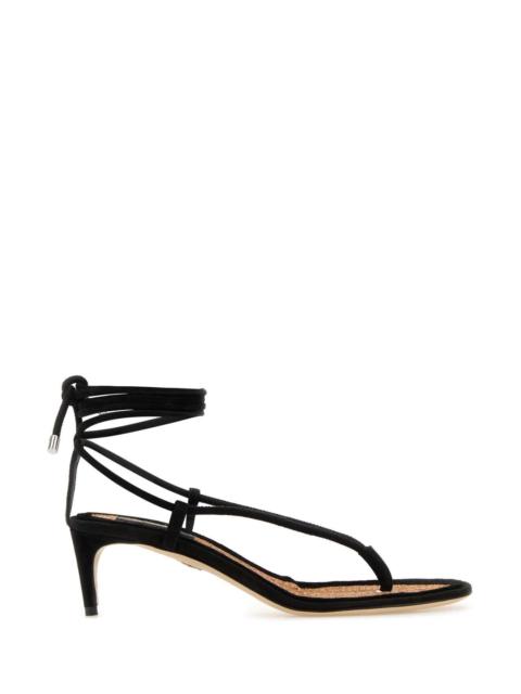 DSQUARED2 Dsquared Women Black Suede Twin Thong Sandals
