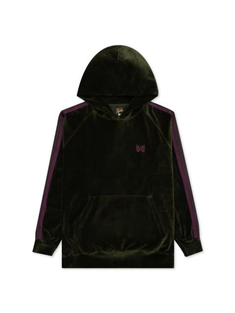 NEEDLES NEEDLES VELOUR TRACK HOODIE - GREEN
