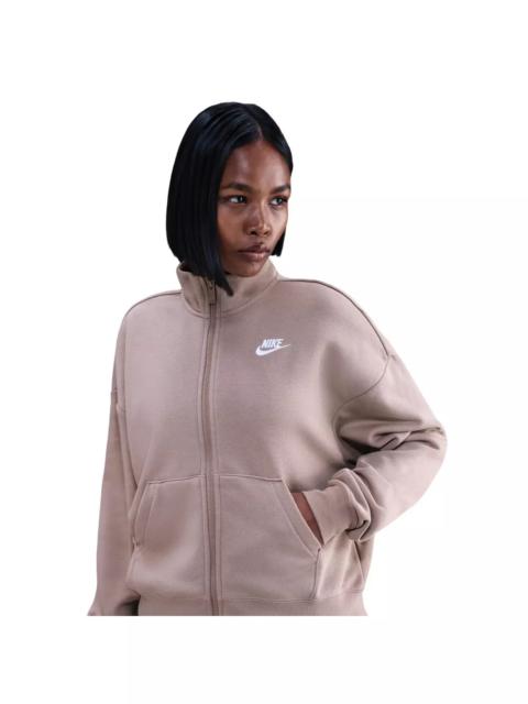 Nike Women's Sportswear Club Fleece Loose Track Jacket - Brown